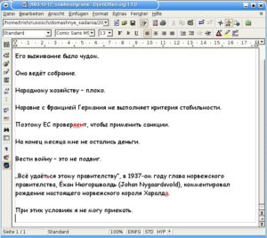 Abbildung 8: Für OpenOffice heißt es, erst einmal Schriften besorgen – zum Beispiel Microsofts Truetype-Font Comic Sans MS