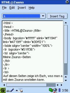 Abbildung 8: Der HTML-Editor HTML@Zaurus