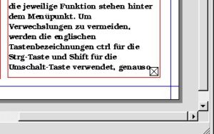 Abbildung 8: Der Textrahmen ist zu klein
