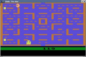 Abbildung 8: PacMan: Friss alle Punkte, hüte dich vor den Geistern; im Gegensatz zum Automatenvorbild war die Atari-2600-Version eine grafische Katastrophe