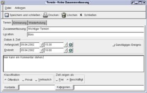 Abbildung 8: Erstellen eines Termins
