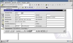 Abbildung 8: Das Adressbuch von StarOffice 5.2