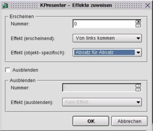 Abbildung 8: Den Gliederungspunkten der zweiten Folie wird ein Effekt zugewiesen