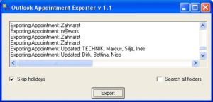 Abbildung 9: Outlook2vcal bei der Arbeit