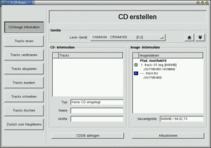 Abbildung 9: Dialoge zum Erstellen einer CD