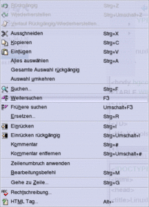 Abbildung 9: Einige Einträge aus dem gezeigten KDE-2er "Bearbeiten"-Menü haben in KDE 3 eine neue Heimat gefunden
