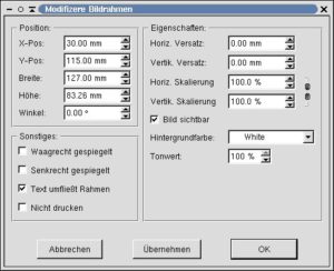 Abbildung 9: Bildrahmen bearbeiten