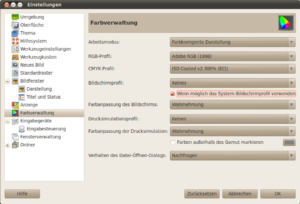 Gimps Farbverwaltung