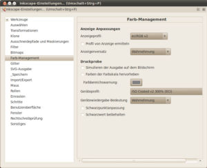 Profil in Inkscape einstellen