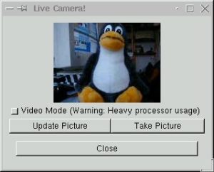 Das "Live Preview"-Fenster von gPhoto