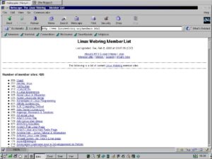 Die Kategorienübericht des Linux-Webrings