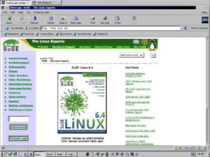 Einstiegs-Site von SuSE Linux