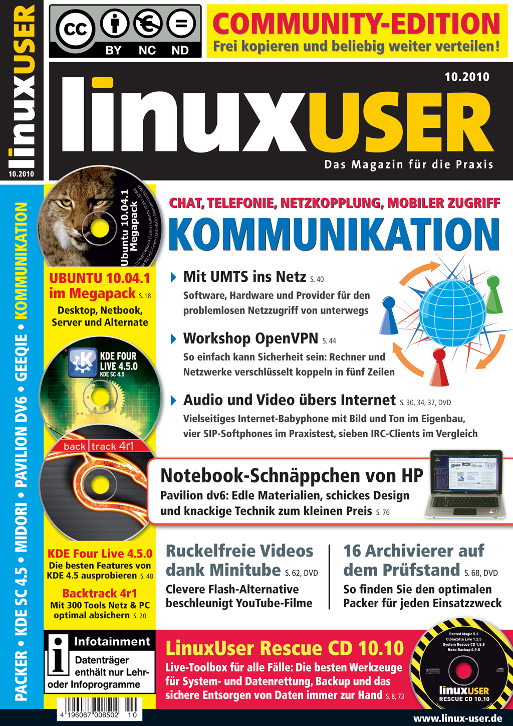 Heftcover LinuxUser Community Edition 10/2010