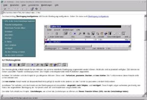 Ausführliche KDE-Online-Hilfe und Caitoo als Dock Widget unten rechts in der KDE-Kontrollleiste
