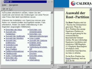 Der Lizard bietet während der Installation eine Online-Hilfe