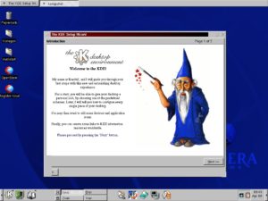 Caldera setzt auf KDE; daher begrüßt Sie nach dem ersten Login der KDE Setup Wizard