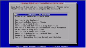 Debian 2.2: menübasierte Installation ohne automatische Hardware-Erkennung