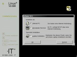 EasyLinux - hervorragende Benutzerdialoge während der Installation.