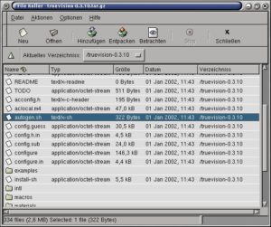 Fileroller beim Betrachten des Truevision Archivs