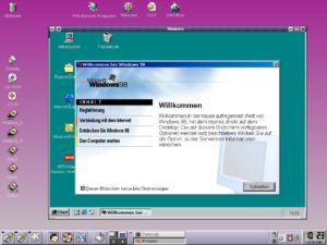 Abb.1: Windows 98 läuft unter Win4Lin ohne Einschränkungen in einem eigenen Fenster