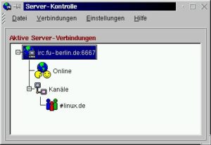 Hier behalten Sie Kontrolle über alle offenen Server-Verbindungen und die besuchten Kanäle