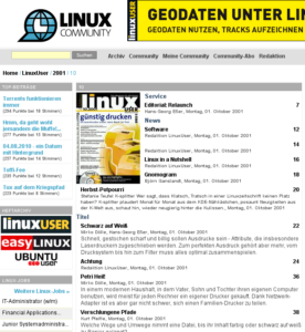 Per Klick auf das LinuxUser-Logo (links) erreicht man nun das komplette LinuxUser-Archiv.