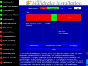 Grafisches Partitionieren - eine Innovation von Mandrake.