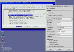 wvdial als Dialup-Tool: SuSE liefert gleich drei Frontends mit: hier wvdial.lxdialog (links) und wvdial.tcl (rechts)