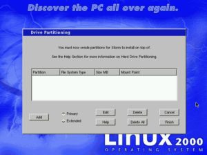 Installation von Storm-Linux: schlichte Dialoge aber teilweise geravierende Auswirkungen.
