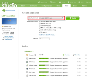 Suse Studio mit der EC2-Option.