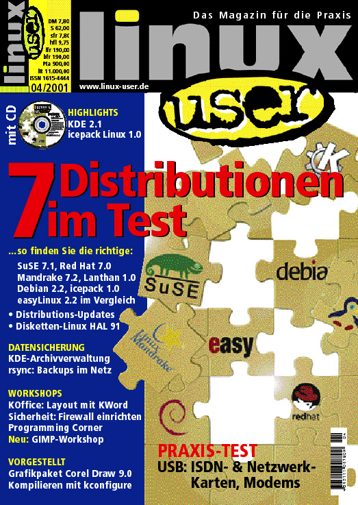 Heftcover LinuxUser 04/2001