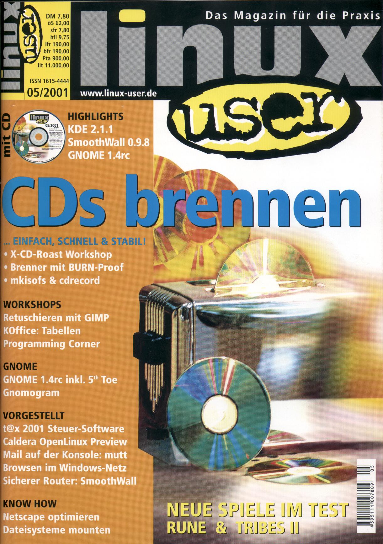 Heftcover LinuxUser 05/2001