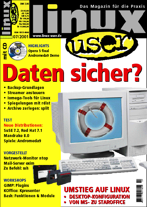Heftcover LinuxUser 07/2001