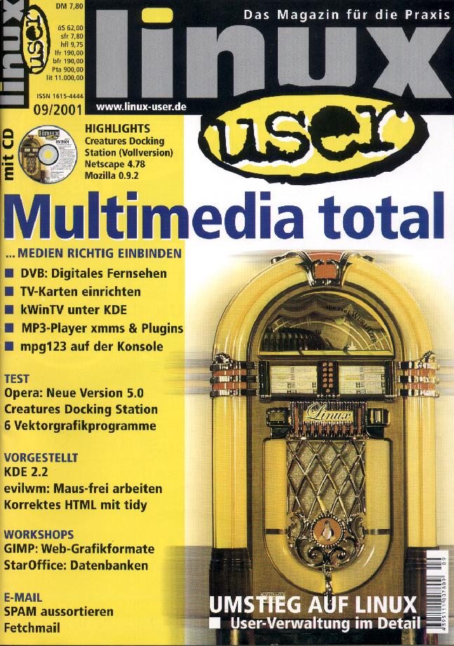 Heftcover LinuxUser 09/2001