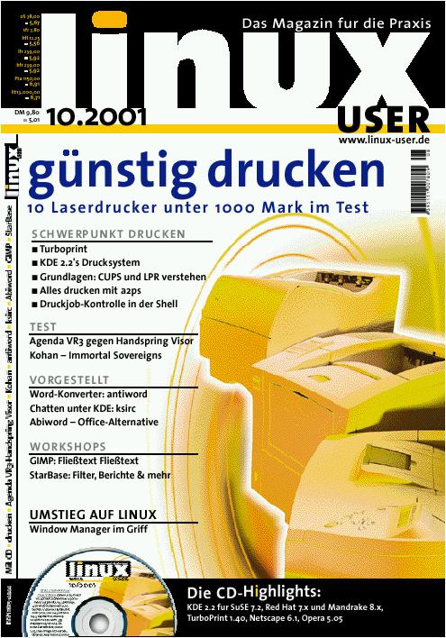 Heftcover LinuxUser 10/2001