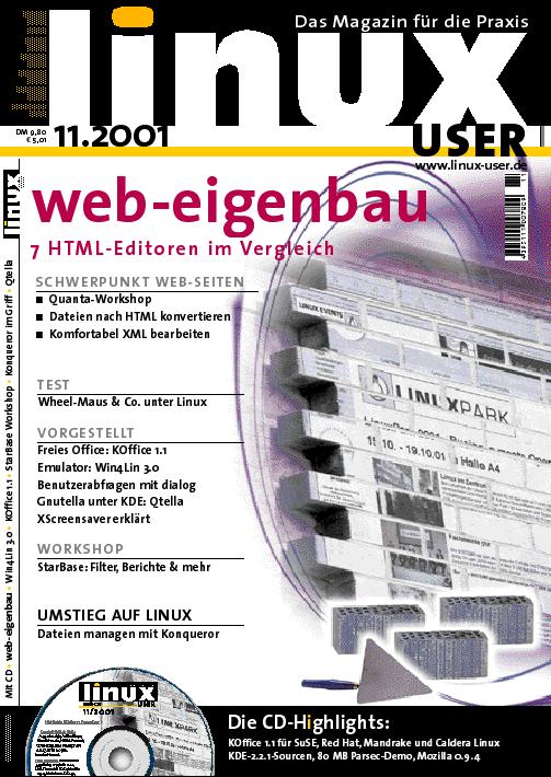 Heftcover LinuxUser 11/2001