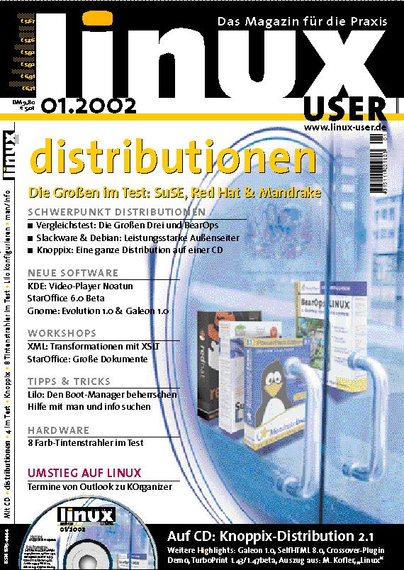 Heftcover LinuxUser 01/2002