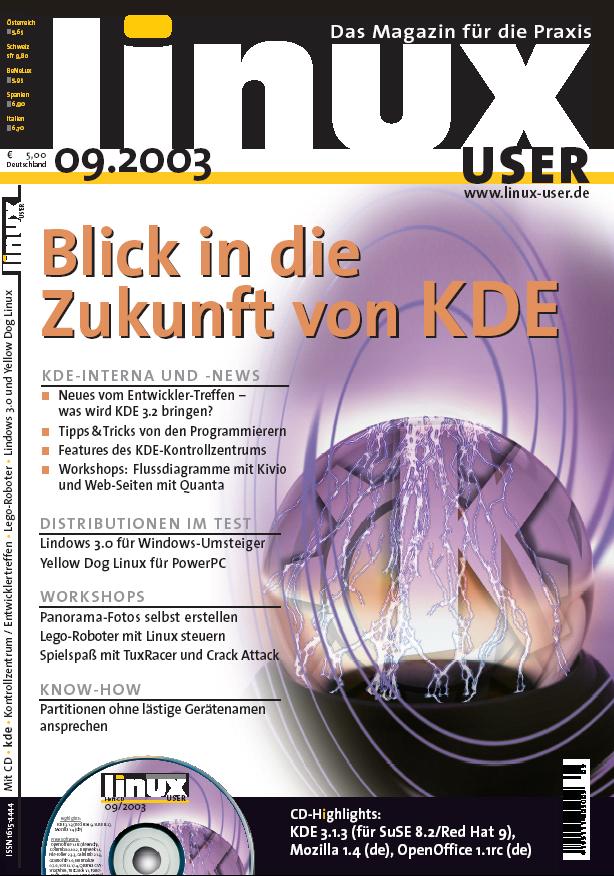 Heftcover LinuxUser 09/2003