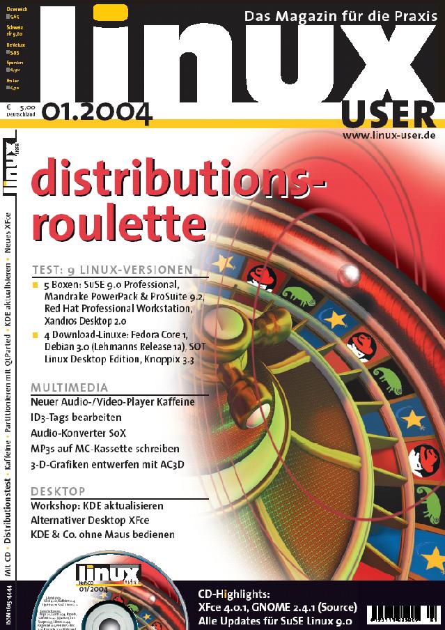 Heftcover LinuxUser 01/2004