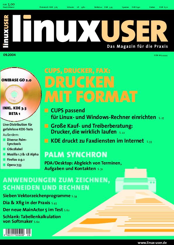 Heftcover LinuxUser 09/2004