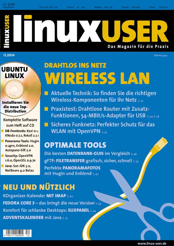 Heftcover LinuxUser 12/2004