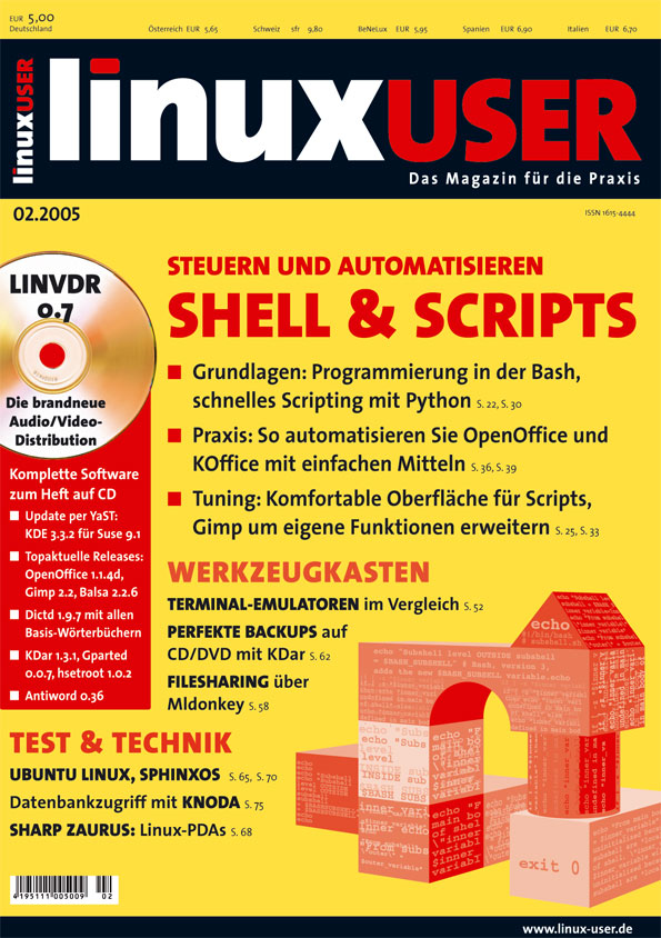 Heftcover LinuxUser 02/2005