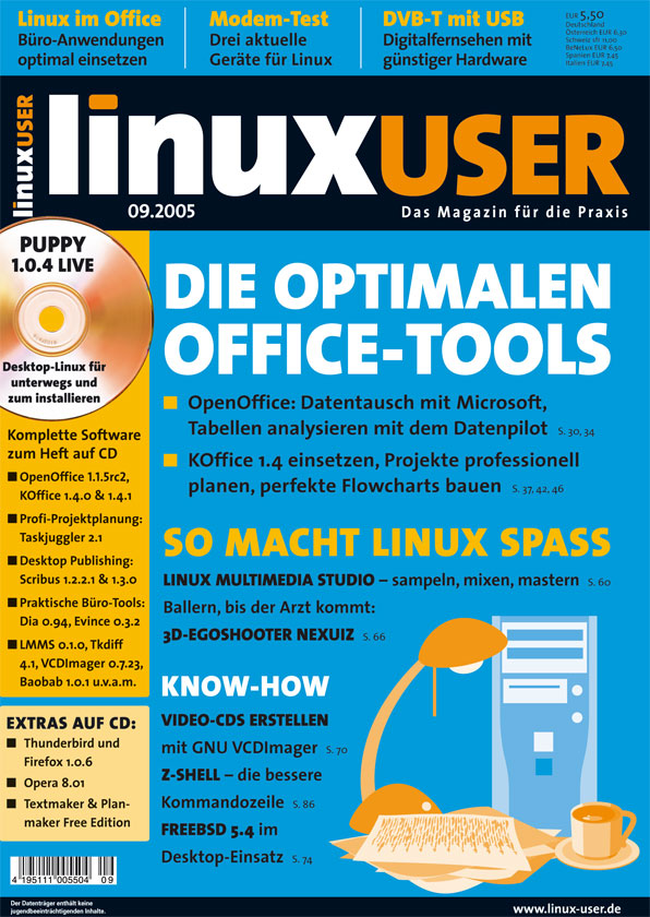 Heftcover LinuxUser 09/2005