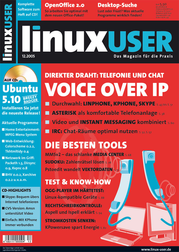 Heftcover LinuxUser 12/2005