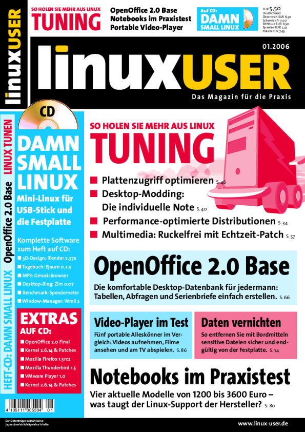 Heftcover LinuxUser 01/2006