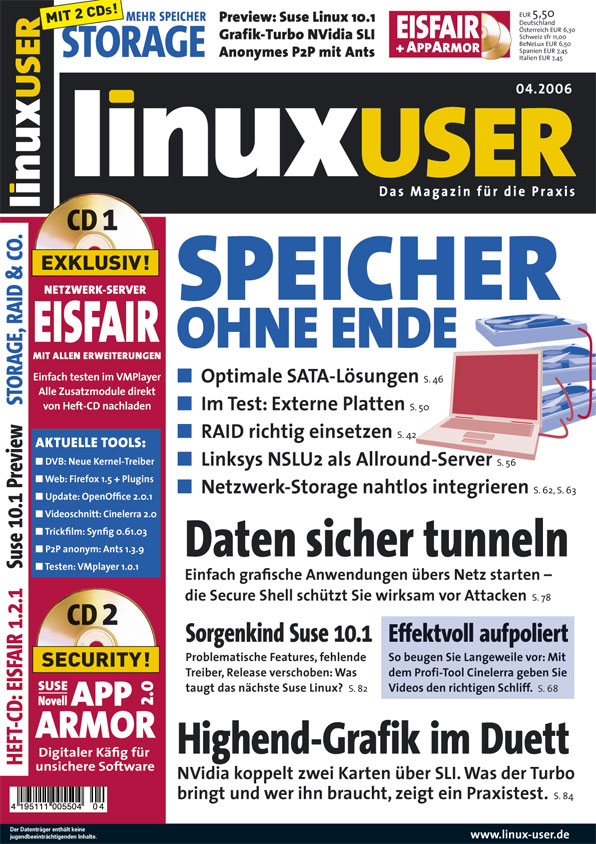Heftcover LinuxUser 04/2006
