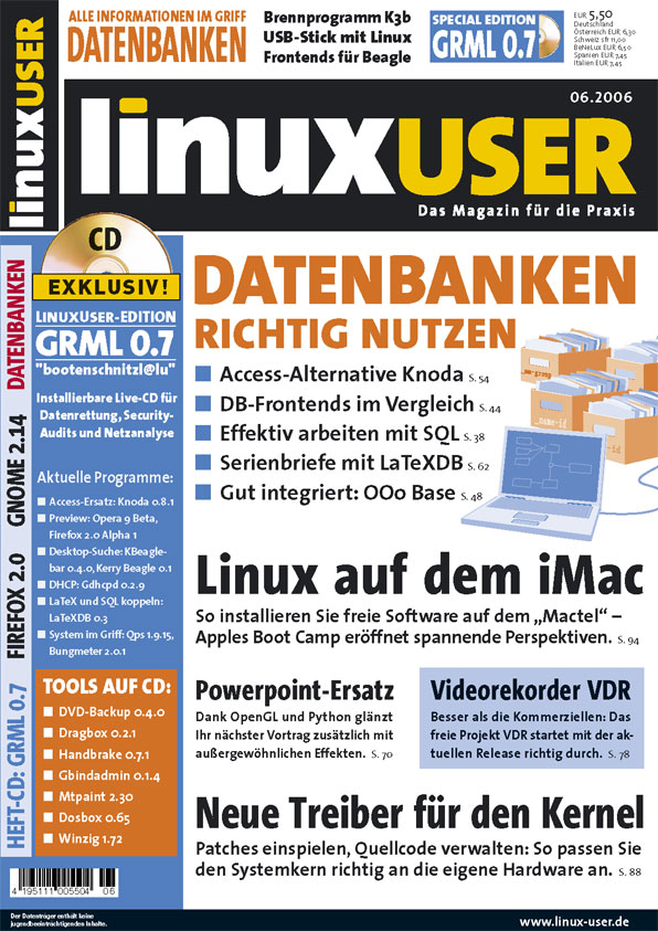 Heftcover LinuxUser 06/2006