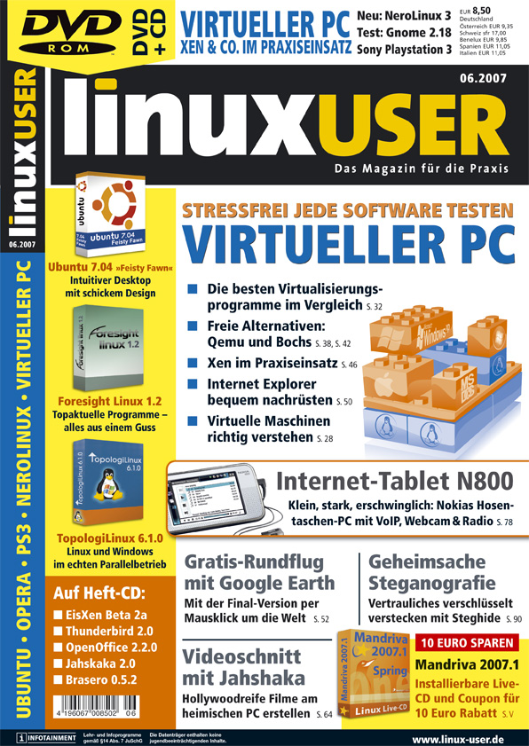 Heftcover LinuxUser 06/2007