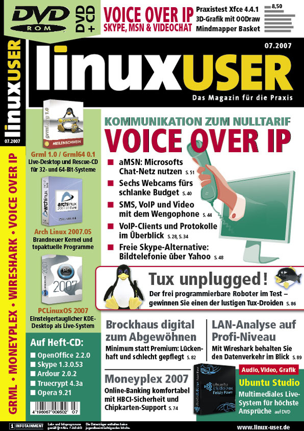 Heftcover LinuxUser 07/2007