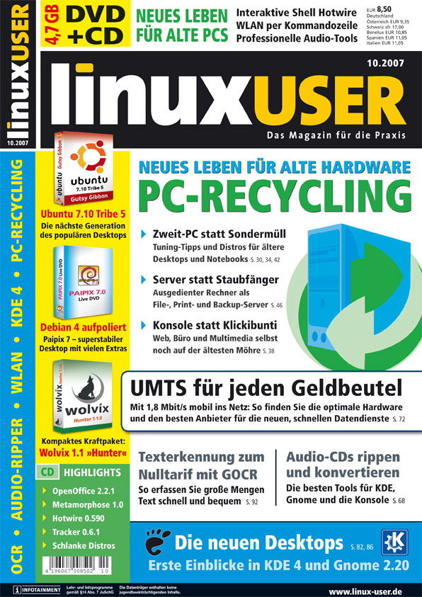 Heftcover LinuxUser 10/2007